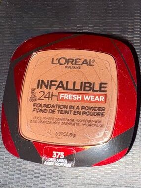 L'Oreal Infallible 24H Fresh Wear Powder Foundation - Deep Amber 375